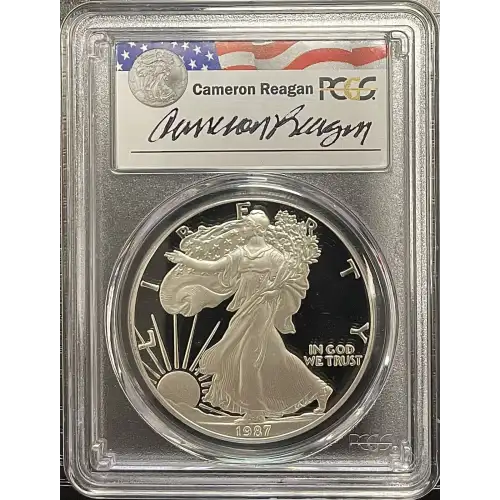 1987(S) - 1oz Silver Eagle Reagan Legacy Series - S$1 PCGS PR69DCAM (D11-B14)
