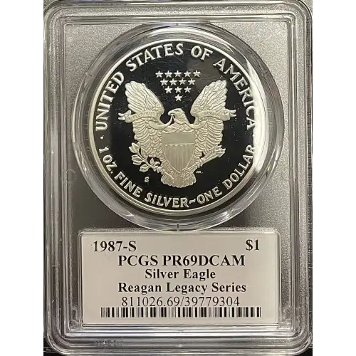 1987(S) - 1oz Silver Eagle Reagan Legacy Series - S$1 PCGS PR69DCAM (D11-B14)