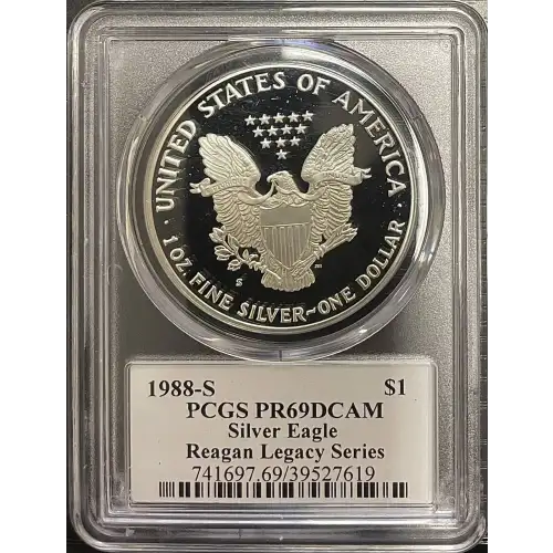 1988(S) - 1oz Silver Eagle Reagan Legacy Series - S$1 PCGS PR69DCAM (D11-B14)
