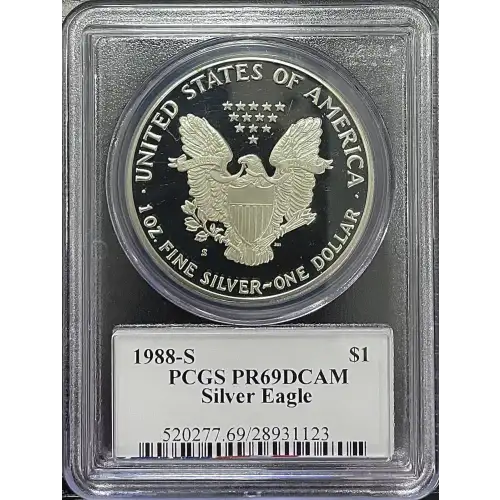 1988(S) - 1oz Silver Eagle - S$1 PCGS PR69DCAM (D11-B14)