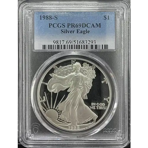 1988(S) - 1oz Silver Eagle - S$1 PCGS PR69DCAM (D11-B14)