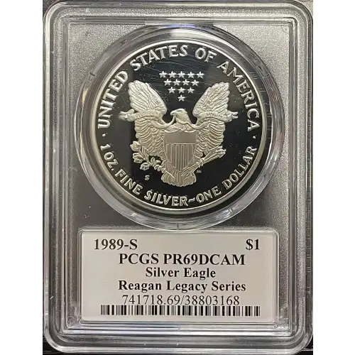 1989(S) - 1oz Silver Eagle Reagan Legacy Series - S$1 PCGS PR69DCAM (D11-B14) (2)