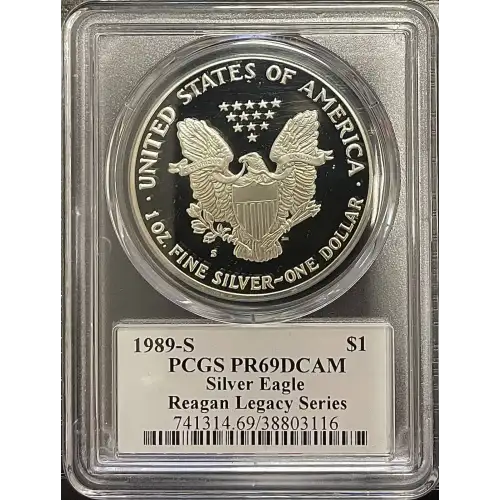 1989(S) - 1oz Silver Eagle Reagan Legacy Series - S$1 PCGS PR69DCAM (D11-B14) (2)