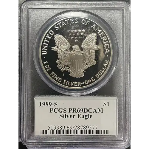 1989(S) - 1oz Silver Eagle - S$1 PCGS PR69DCAM (D11-B14)