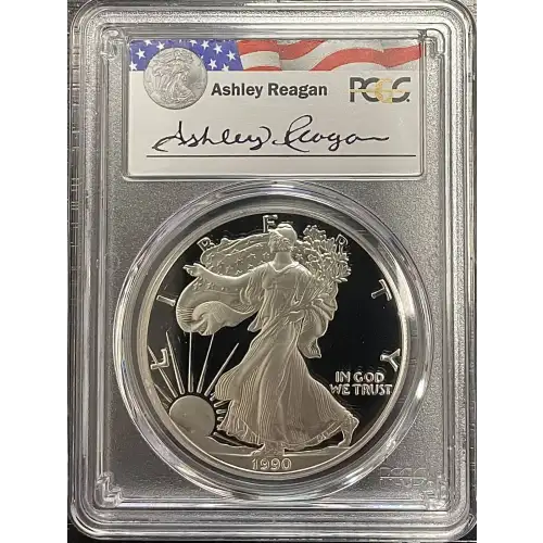 1990(S) - 1oz Silver Eagle Reagan Legacy Series - S$1 PCGS PR69DCAM (D11-B14)