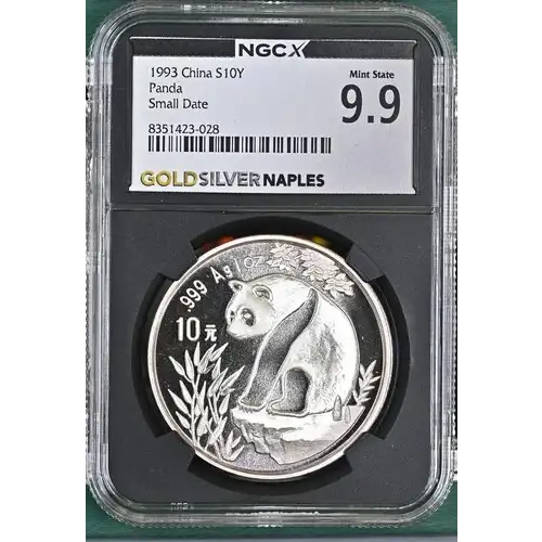 1993 - 1oz Panda Small Date Silver Coin - China S10Y - NGC MS 9.9 (S18A-B18) (2)