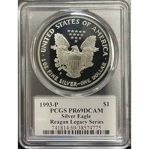 1993(P) - 1oz Silver Eagle Reagan Legacy Series - S$1 PCGS PR69DCAM (D11-B14)