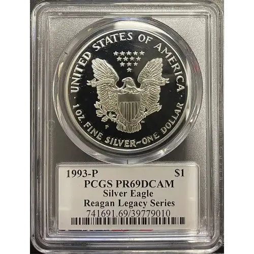1993(P) - 1oz Silver Eagle Reagan Legacy Series - S$1 PCGS PR69DCAM (D11-B14)