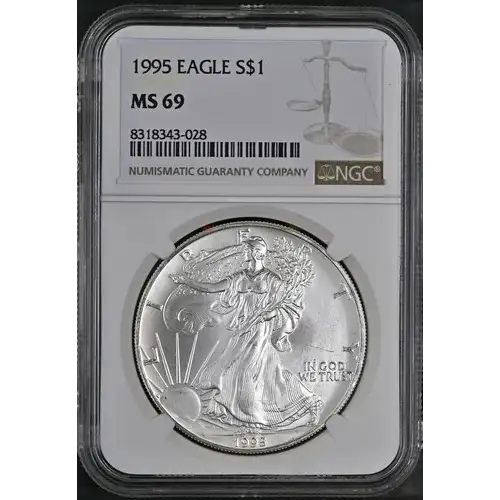 1995 - 1oz Silver Eagle S$1 NGC MS69 (D10-B14) (2)