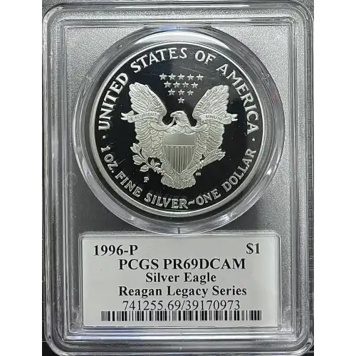 1996(P) - 1oz Silver Eagle Reagan Legacy Series - S$1 PCGS PR69DCAM (D11-B14)