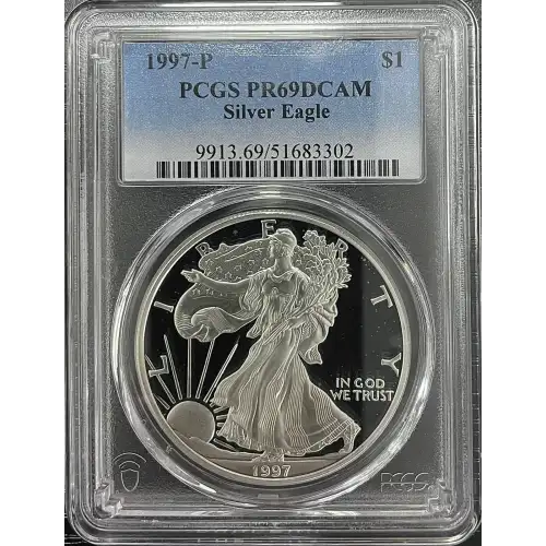 1997(P) - 1oz Silver Eagle - S$1 PCGS PR69DCAM (D11-B14)