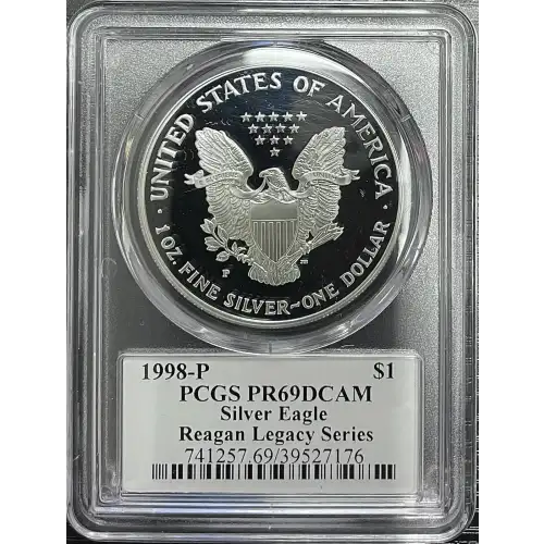 1998(P) - 1oz Silver Eagle Reagan Legacy Series - S$1 PCGS PR69DCAM (D11-B14)
