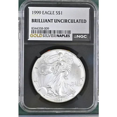 1999 - 1oz Silver Eagle S$1 NGC BRILLIANT UNCIRCULATED (D10-B24)