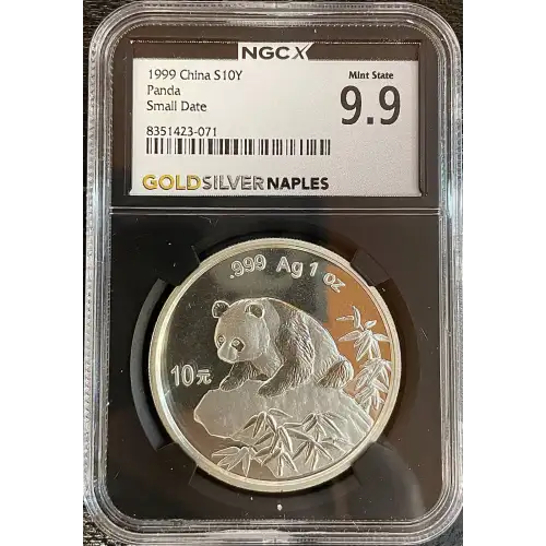 1999 China S10Y Panda Small Date MS 69 (Storage 12A)