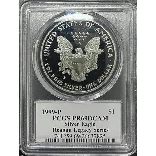 1999(P) - 1oz Silver Eagle Reagan Legacy Series - S$1 PCGS PR69DCAM (D11-B17) (2)