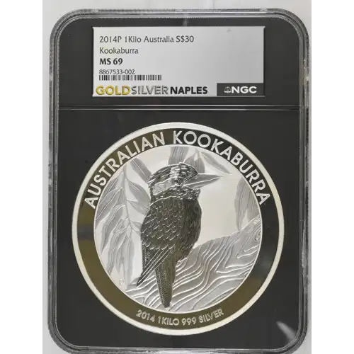 1Kilo Kookaburra Silver Coin - Australia $30 - (2)