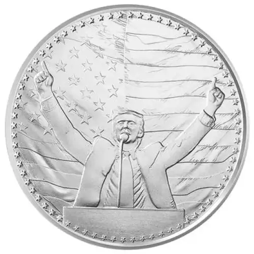 1oz - 2024 Trump 47th US President HANDS UP VICTORY - Silver Round (SF3-B1) (4)