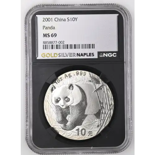 2001 - 1oz Panda Silver Coin - China 10Yn - NGC MS69 (S18A-B22) (2)