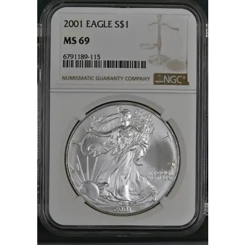 2001- 1oz Silver Eagle S$1 NGC MS 69