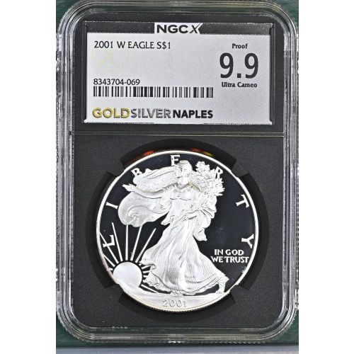 2001(W) - 1oz Silver Eagle S$1 NGCX PF 9.9 (D11-B5)