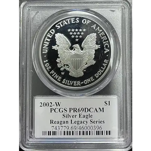 2002(W) - 1oz Silver Eagle Reagan Legacy Series - S$1 PCGS PR69DCAM (D11-B14)