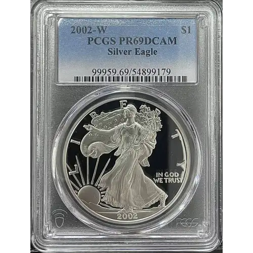 2002(W) - 1oz Silver Eagle - S$1 PCGS PR69DCAM (D11-B14)