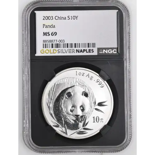 2003 - 1oz Panda Silver Coin - China 10Yn - NGC MS69 (S18A-B22) (2)
