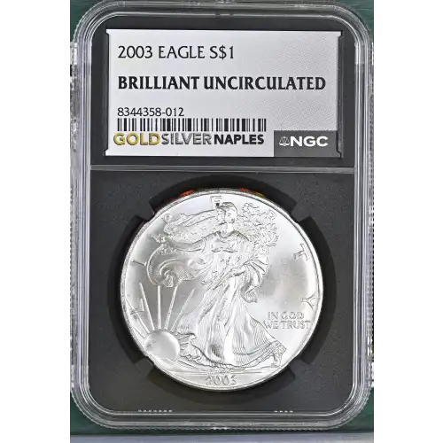 2003 - 1oz Silver Eagle S$1 NGC BRILLIANT UNCIRCULATED (D10-B34)