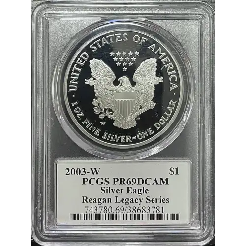 2003(W) - 1oz Silver Eagle Reagan Legacy Series - S$1 PCGS PR69DCAM (D11-B17) (2)