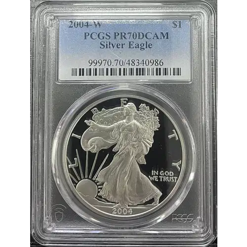 2004(W) - 1oz Silver Eagle - S$1 PCGS PR70DCAM (D11-B19)