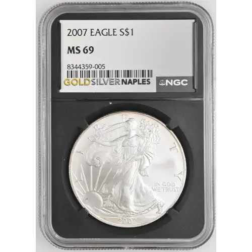 2007- 1oz Silver Eagle S$1 NGC MS69 (D10-B34)