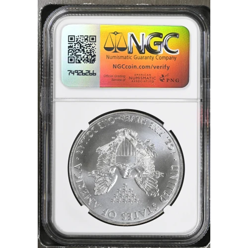 2011 - 1oz Silver Eagle 25th Anniversary S$1 - NGC MS69 (D11-B6)  (2)