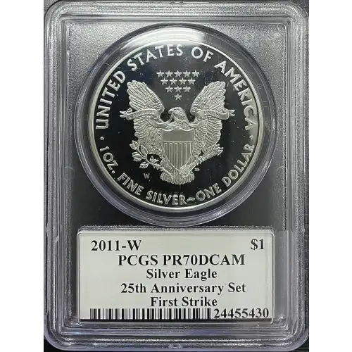 2011(W) - 1oz Silver Eagle 25th Ann. First Strike - S$1 PCGS PR70DCAM (D11-B14)