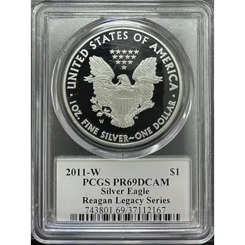 2011(W) - 1oz Silver Eagle Reagan Legacy Series - S$1 PCGS PR69DCAM (D11-B14)