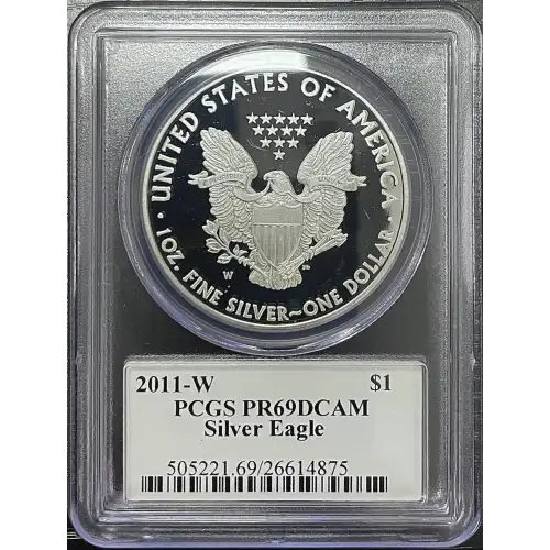 2011(W) - 1oz Silver Eagle - S$1 PCGS PR69DCAM (D11-B14) (2)