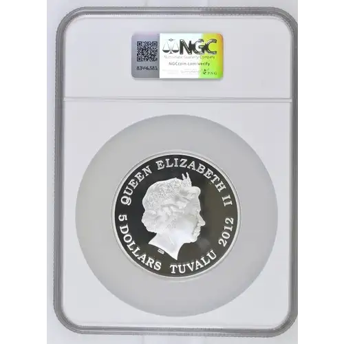 2012 5oz Tuvalu S$5 Dragons of Legend Chinese Dragon PF69 (OB-145) (2)