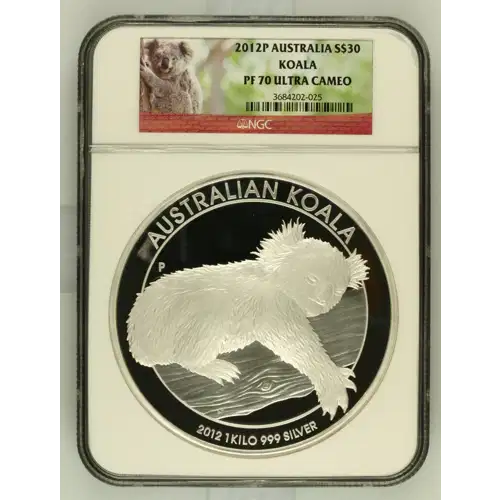 2012 P - 1Kilo Koala Silver Coin - Australia $30 NGC PF-70 (2)