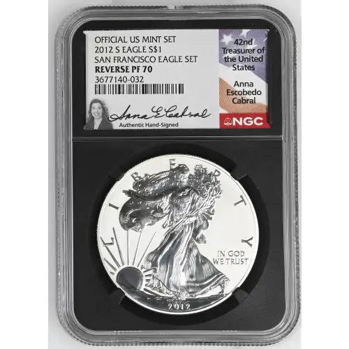 2012S - 1oz Silver Eagle San Francisco Eagle Set - S$1 NGC REV. PF70 (S20B-B10)