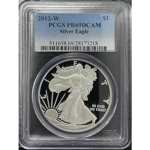 2012(W) - 1oz Silver Eagle - S$1 PCGS PR69DCAM (D11-B17)