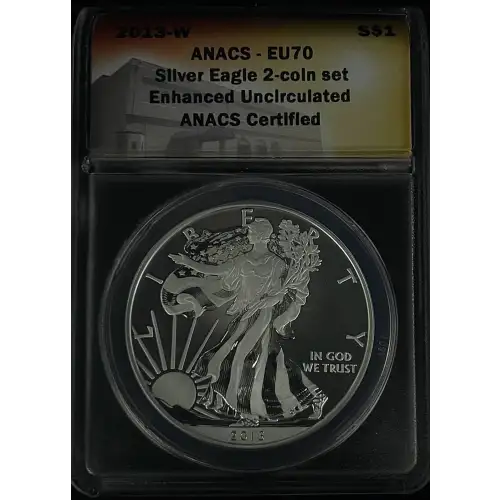 2013 1oz American Eagle West Point Two Coin Silver Set ANACS EU70 & RP70 (D-14) (2)