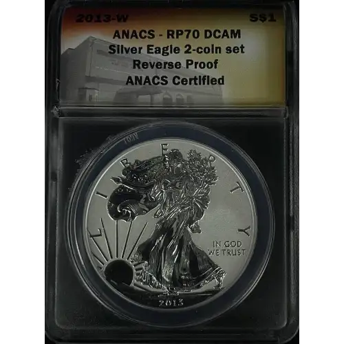 2013 1oz American Eagle West Point Two Coin Silver Set ANACS EU70 & RP70 (D-14) (3)