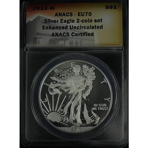 2013 1oz American Eagle West Point Two Coin Silver Set ANACS EU70 & RP70 (D-14)