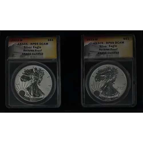 2013 1oz American Eagle West Point Two Coin Silver Set ANACS RP69 & RP69 (D-14)