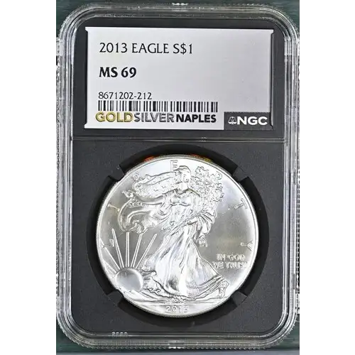2013- 1oz Silver Eagle S$1 NGC MS69 (D10-B34)