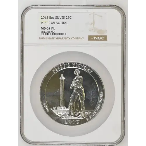 2013 - 5oz Silver Peace Memorial Quarter - NGC MS62 PL (D-7)