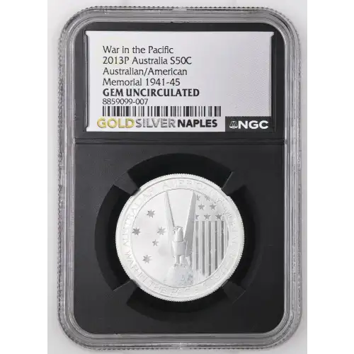2013P - 0.5oz Australian/American Memorial Silver Coin - Australia S50C - NGC GU (D12-B1)