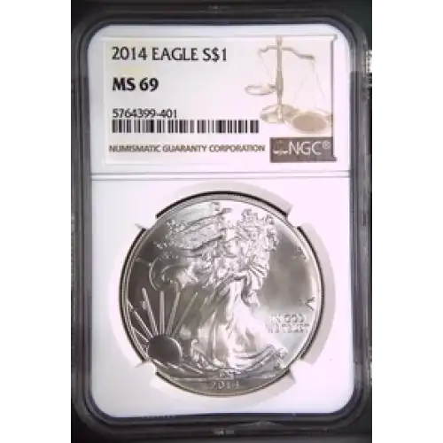 2014- 1oz Silver Eagle S$1 NGC MS 69