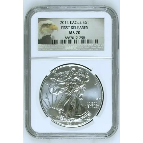 2014 - 1oz Silver Eagle - S$1 FIRST RELEASES - NGC MS70 (D11-B19)