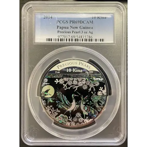 2014 PCGS PR69DCAM - Papua New Guinea - 10 Kina Precious Pearl 3oz