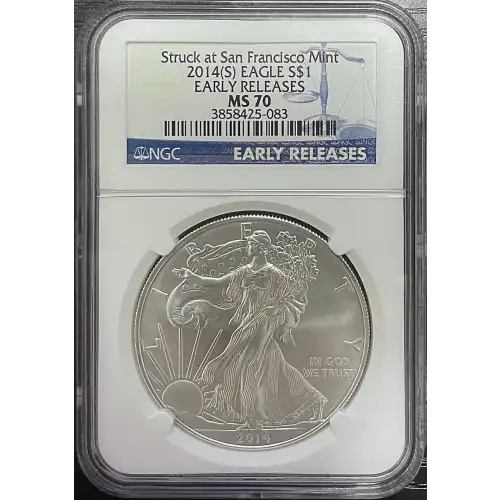 2014(S) - 1oz Silver Eagle S$1 EARLY RELEASES NGC MS70 (S18A-B10)